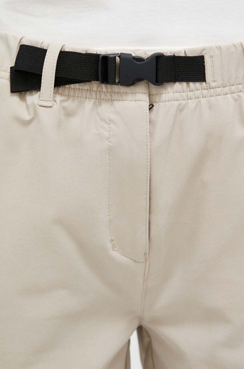 Jack Wolfskin pantaloni scurti 10 femei culoarea bej neted medium waist - Pled.ro