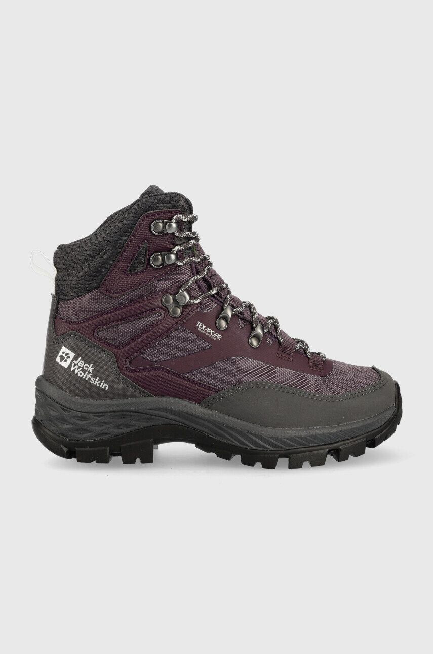 Jack Wolfskin pantofi Rebellion Guide Texapore Mid femei culoarea violet - Pled.ro