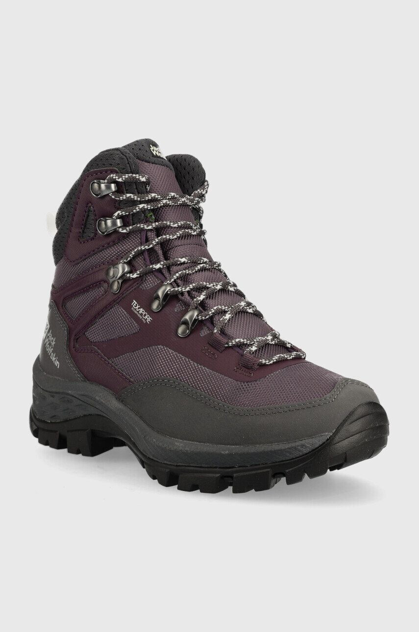 Jack Wolfskin pantofi Rebellion Guide Texapore Mid femei culoarea violet - Pled.ro