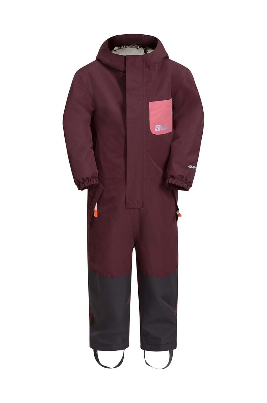 Jack Wolfskin salopeta copii GLEEL 2L INS culoarea bordo - Pled.ro