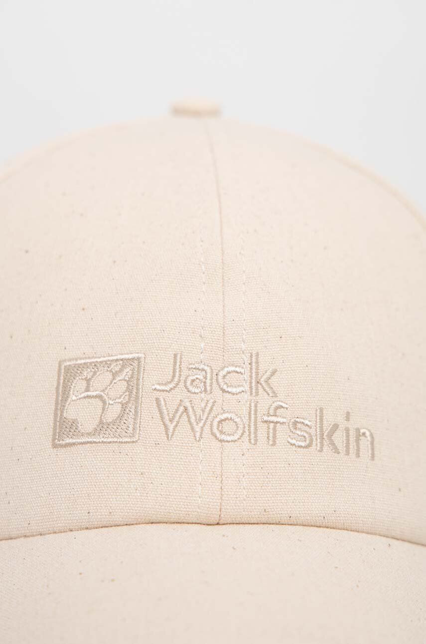 Jack Wolfskin sapca culoarea bej cu imprimeu - Pled.ro