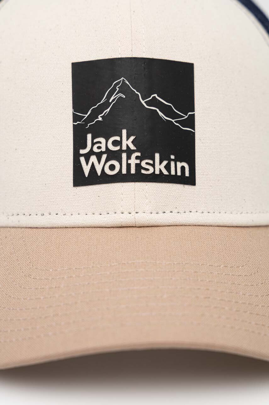 Jack Wolfskin sapca Brand culoarea bej cu imprimeu - Pled.ro