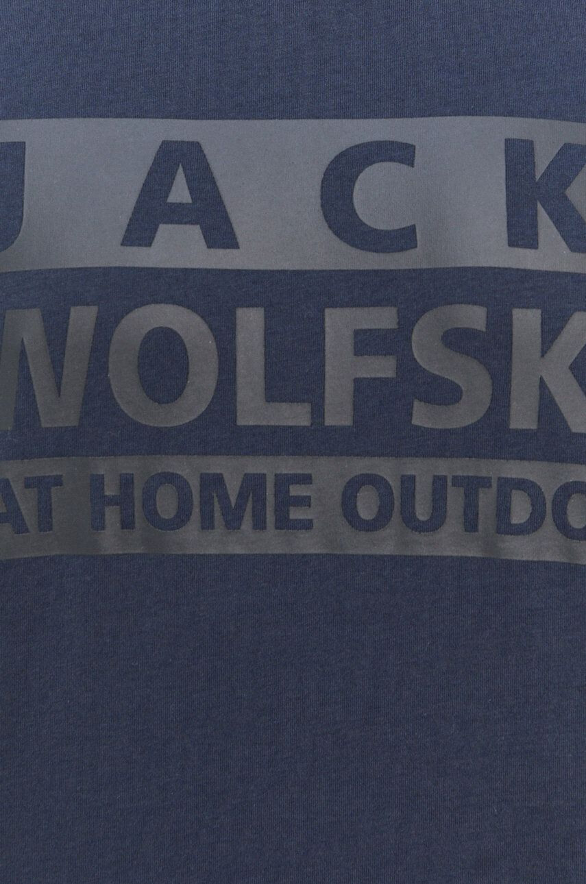 Jack Wolfskin tricou barbati culoarea albastru marin cu imprimeu - Pled.ro