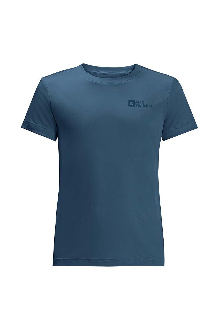 Jack Wolfskin tricou copii ACTIVE SOLID T K culoarea albastru marin neted - Pled.ro