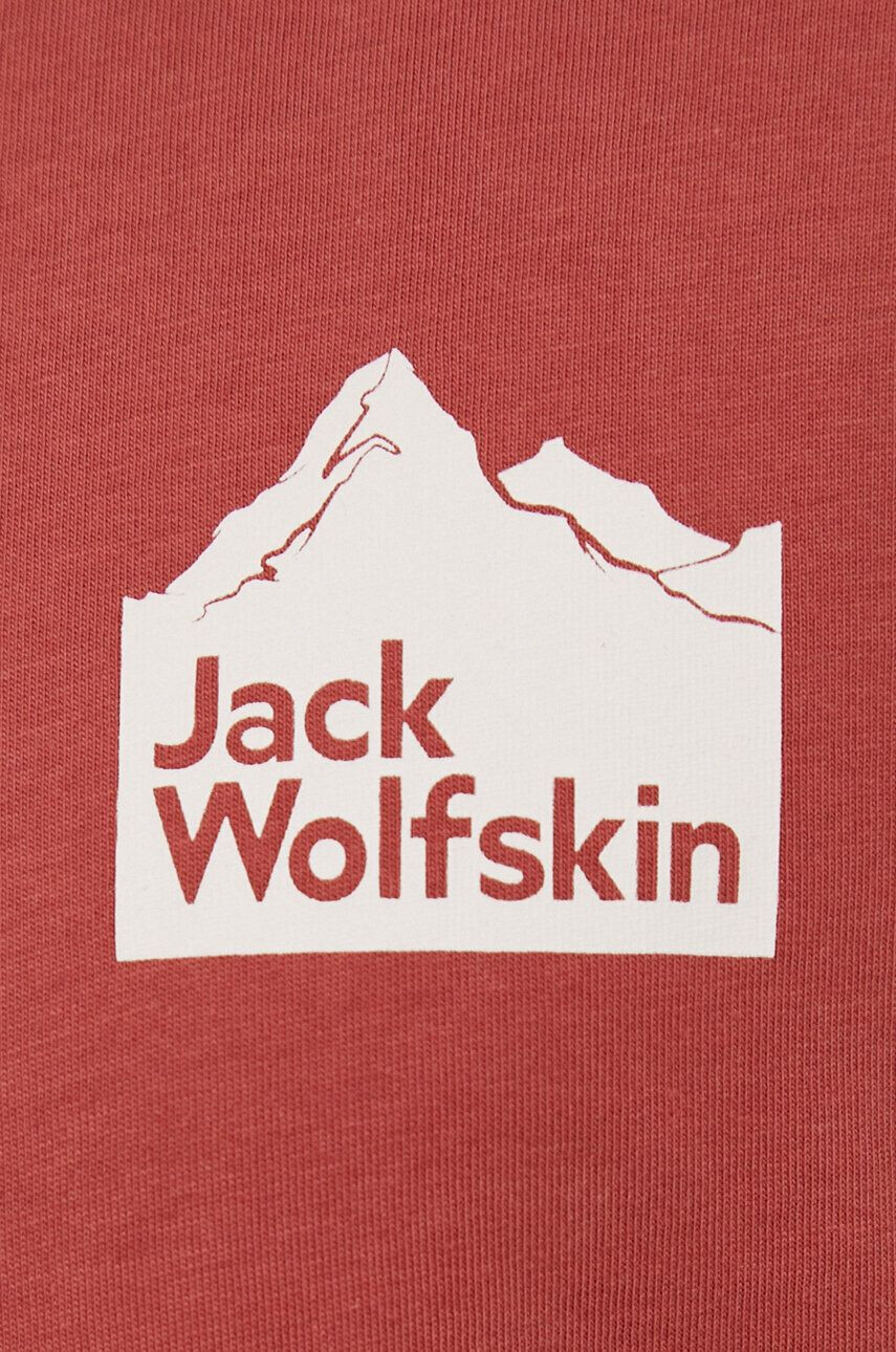 Jack Wolfskin tricou din bumbac 10 culoarea bordo neted - Pled.ro