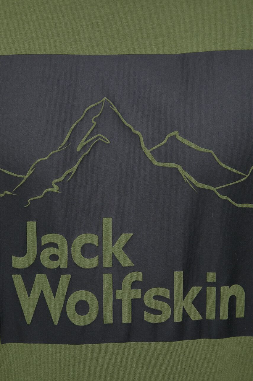 Jack Wolfskin tricou din bumbac culoarea albastru marin cu imprimeu - Pled.ro