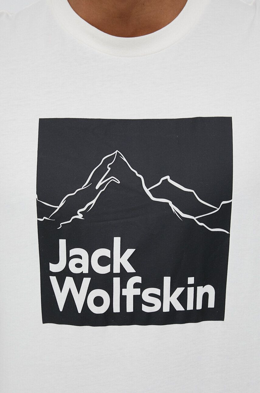 Jack Wolfskin tricou din bumbac culoarea bej modelator - Pled.ro