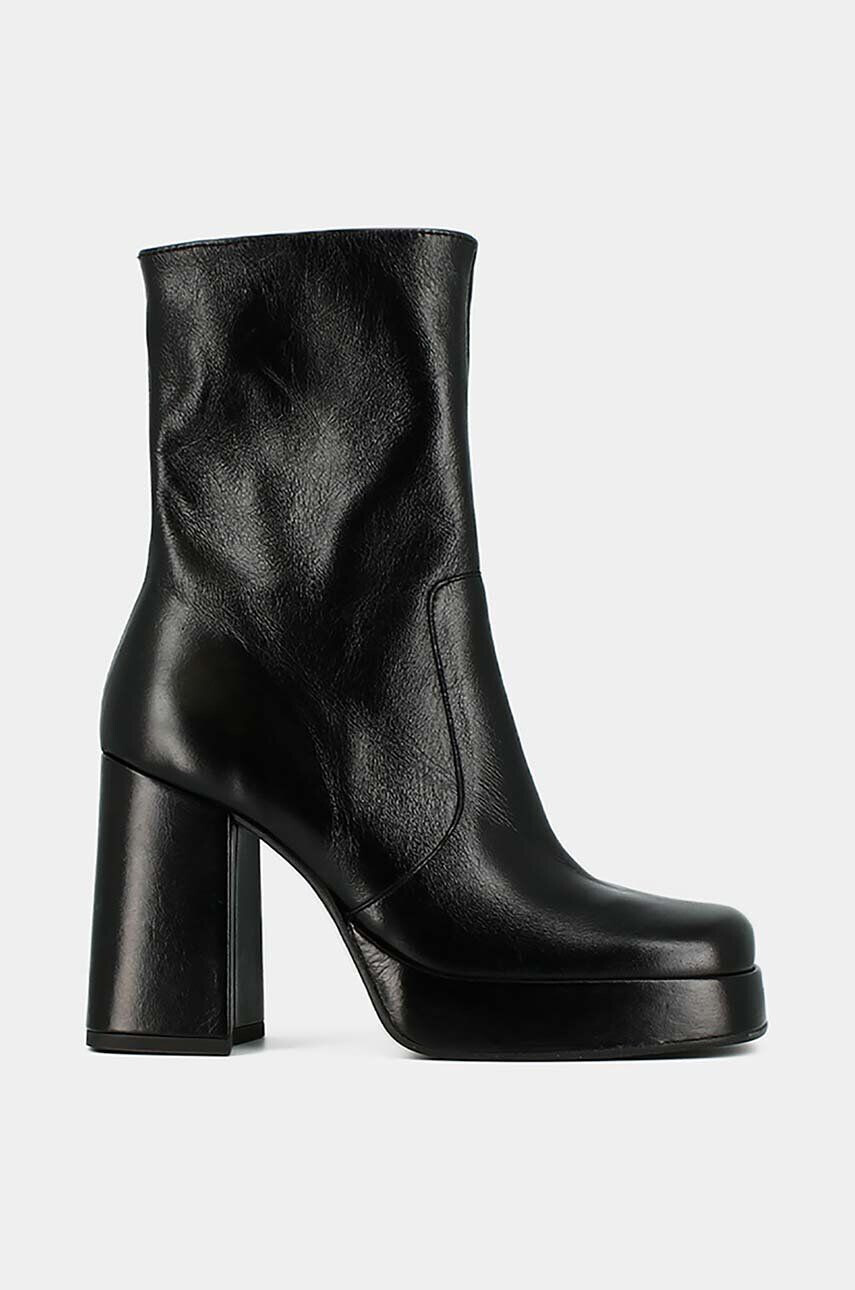 Jonak cizme de piele BEN CUIR VIEILLI femei culoarea negru cu toc drept 3500036 - Pled.ro