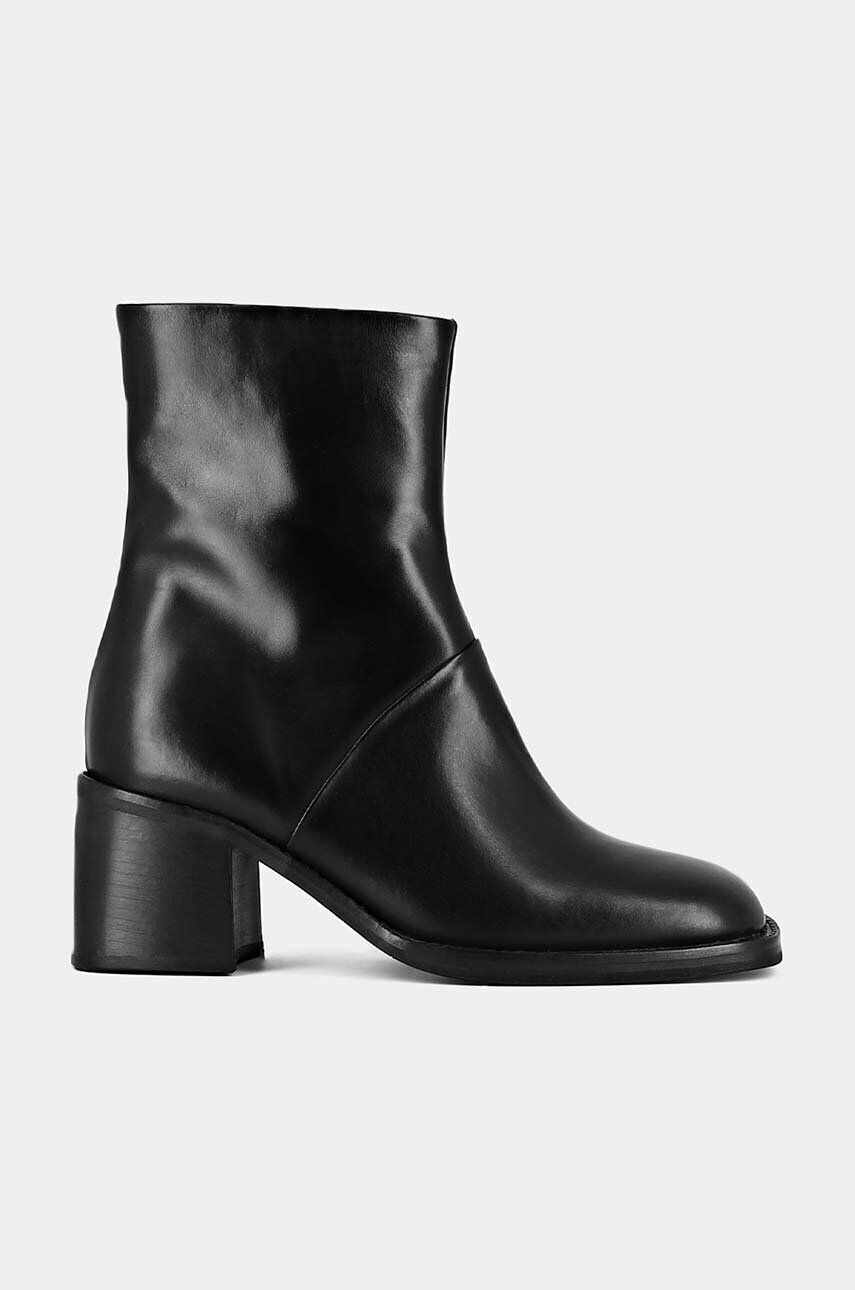 Jonak cizme de piele DIOUMA CUIR femei culoarea negru cu toc drept 3300216 - Pled.ro