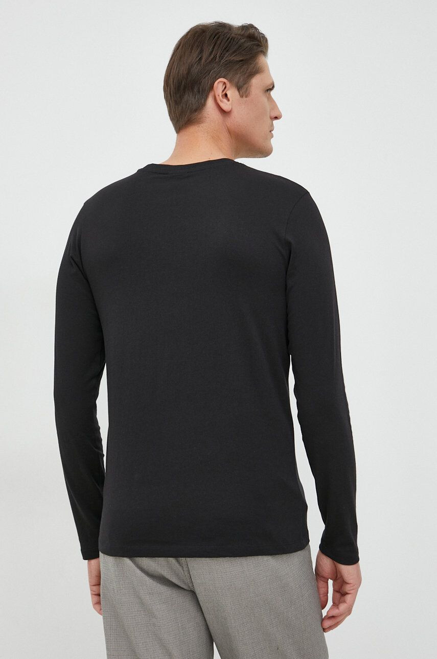 Joop! longsleeve din bumbac culoarea negru neted - Pled.ro