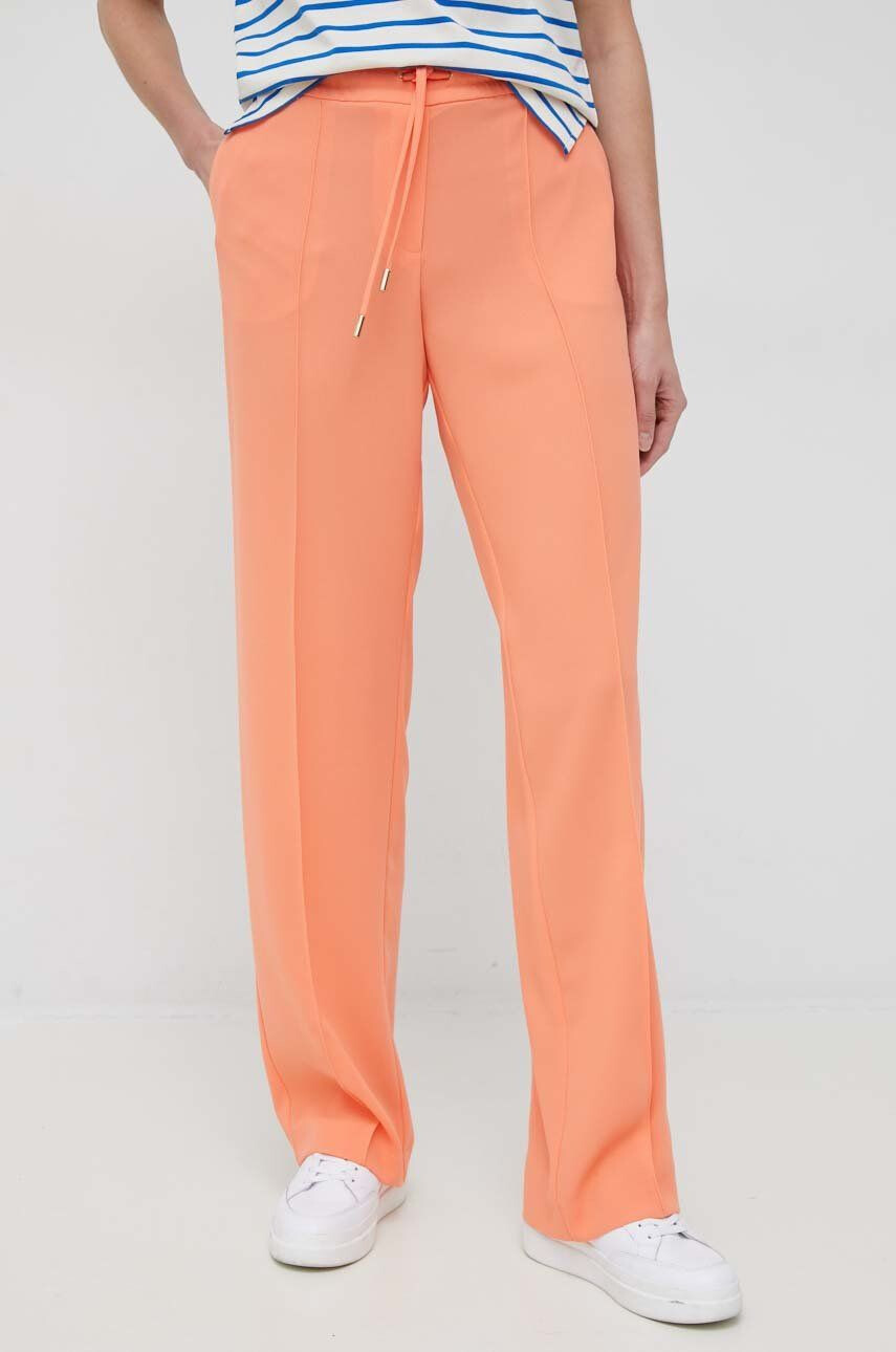 Joop! pantaloni femei culoarea portocaliu lat high waist - Pled.ro