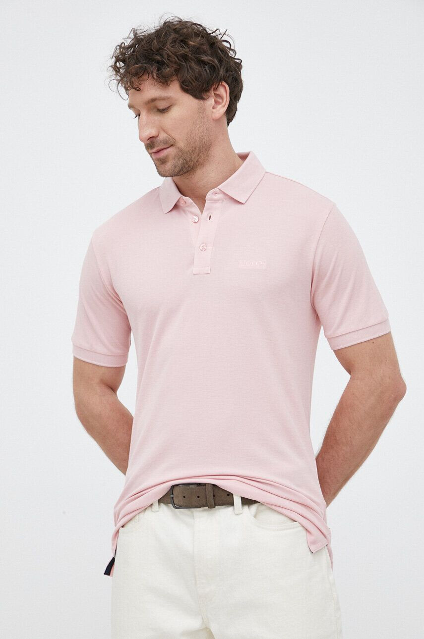 Joop! polo de bumbac culoarea roz neted - Pled.ro