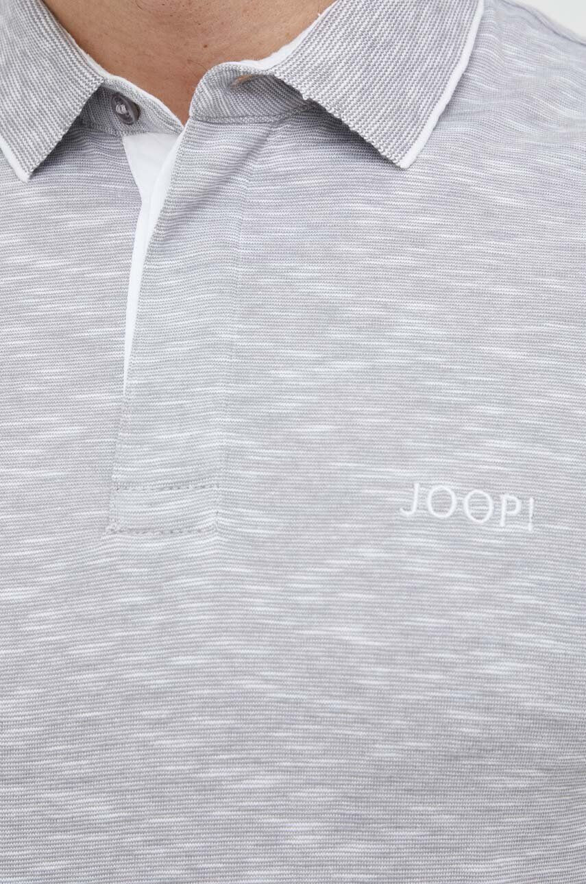 Joop! polo de bumbac culoarea gri melanj - Pled.ro