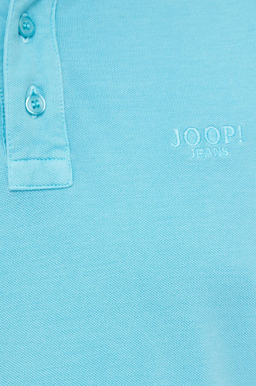 Joop! polo de bumbac culoarea turcoaz neted - Pled.ro