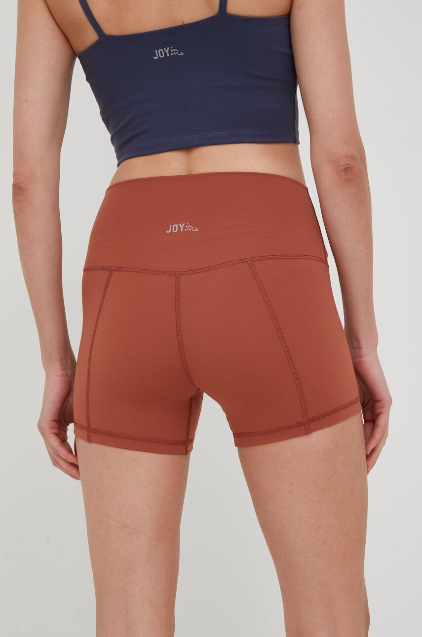 Joy in me pantaloni scurți de yoga Rise femei culoarea maro neted medium waist - Pled.ro