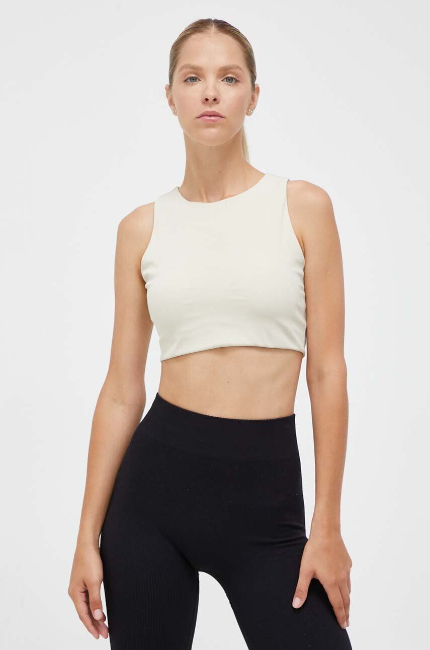 Joy in me top de yoga Pulse Ribbed culoarea bej - Pled.ro