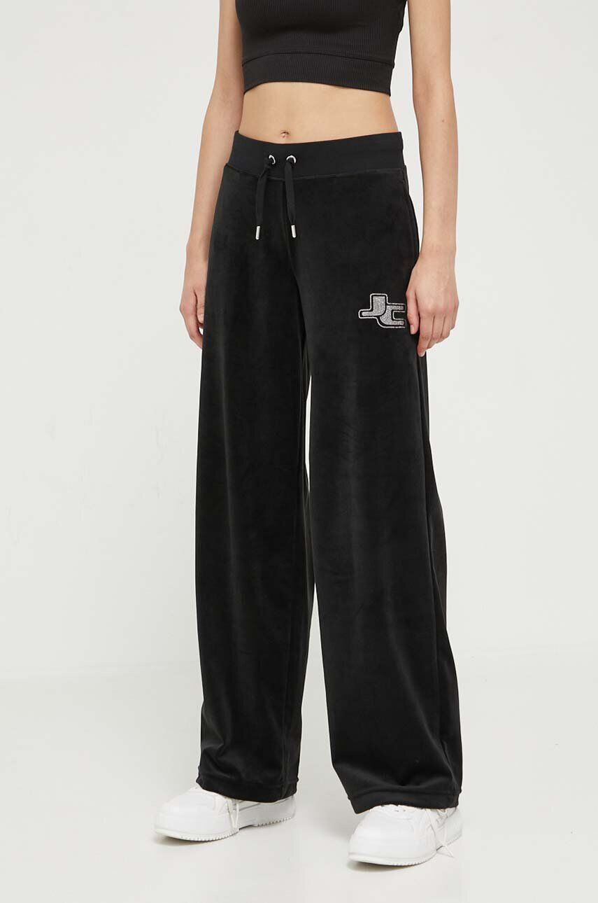 Juicy Couture pantaloni femei culoarea negru cu imprimeu - Pled.ro