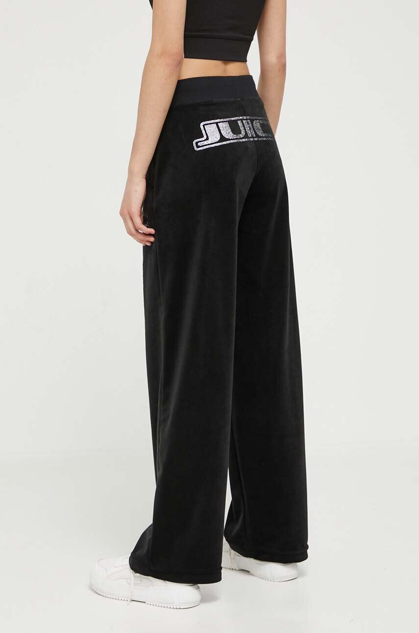 Juicy Couture pantaloni femei culoarea negru cu imprimeu - Pled.ro