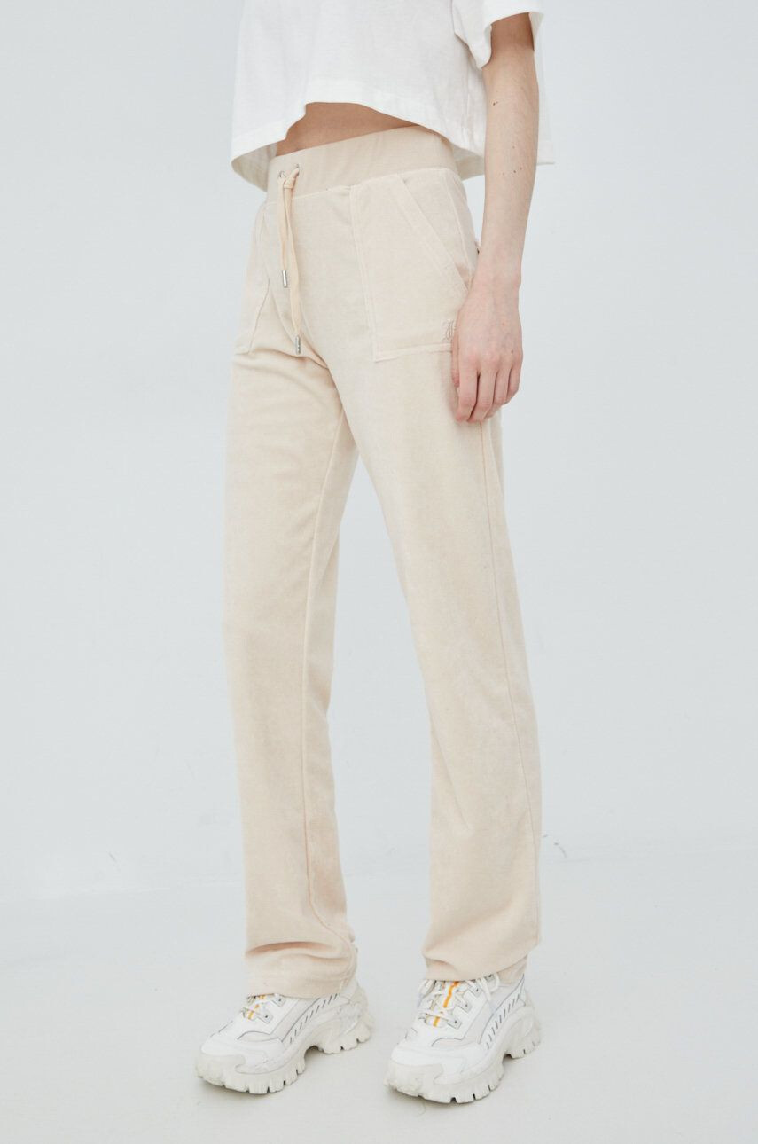 Juicy Couture pantaloni de trening femei culoarea albastru marin neted - Pled.ro