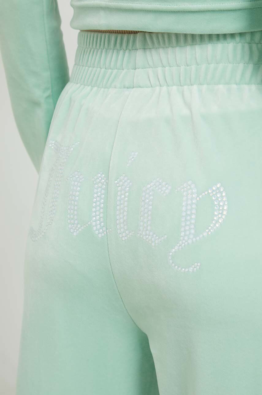 Juicy Couture pantaloni de trening femei culoarea verde cu imprimeu - Pled.ro