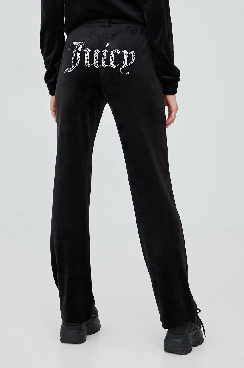 Juicy Couture pantaloni de trening femei culoarea negru cu imprimeu - Pled.ro