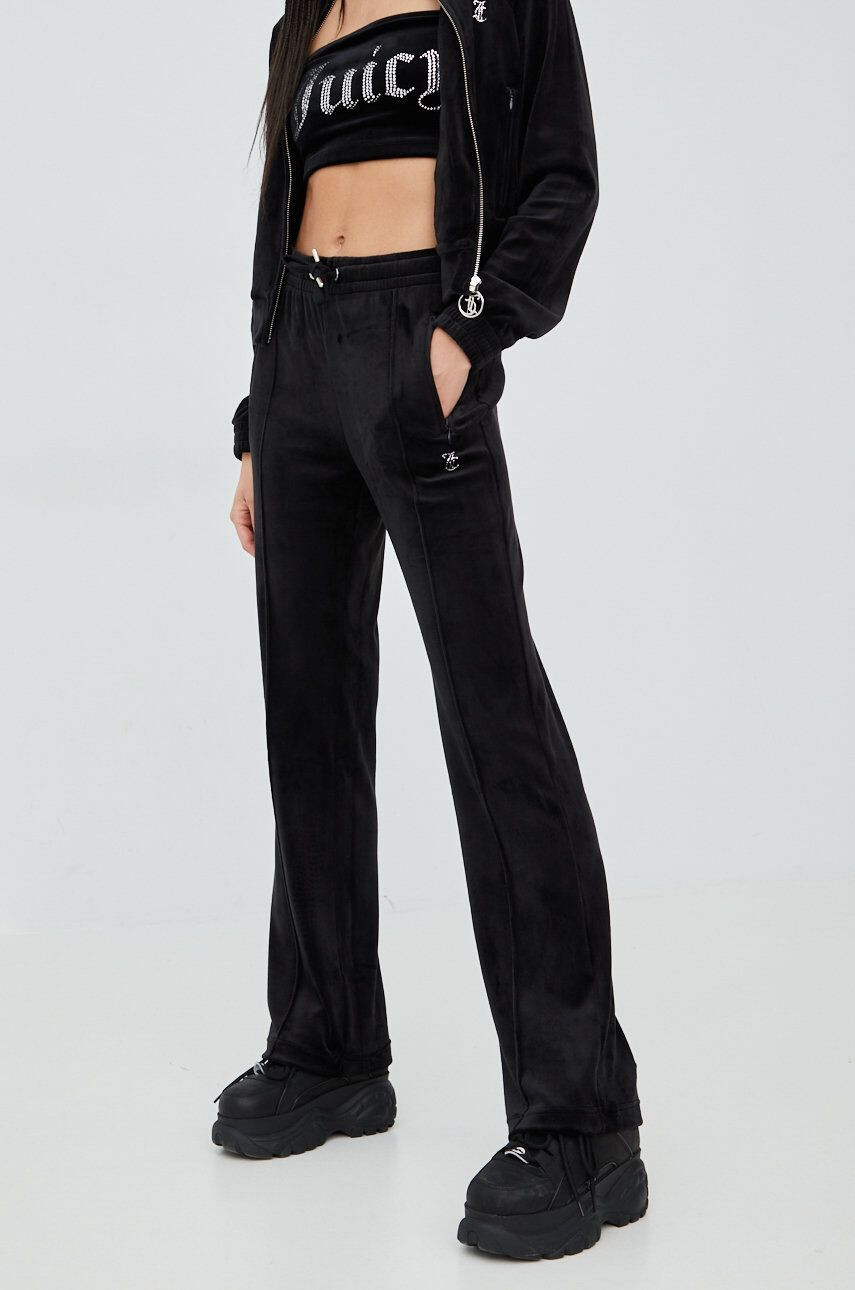 Juicy Couture pantaloni de trening femei culoarea negru cu imprimeu - Pled.ro