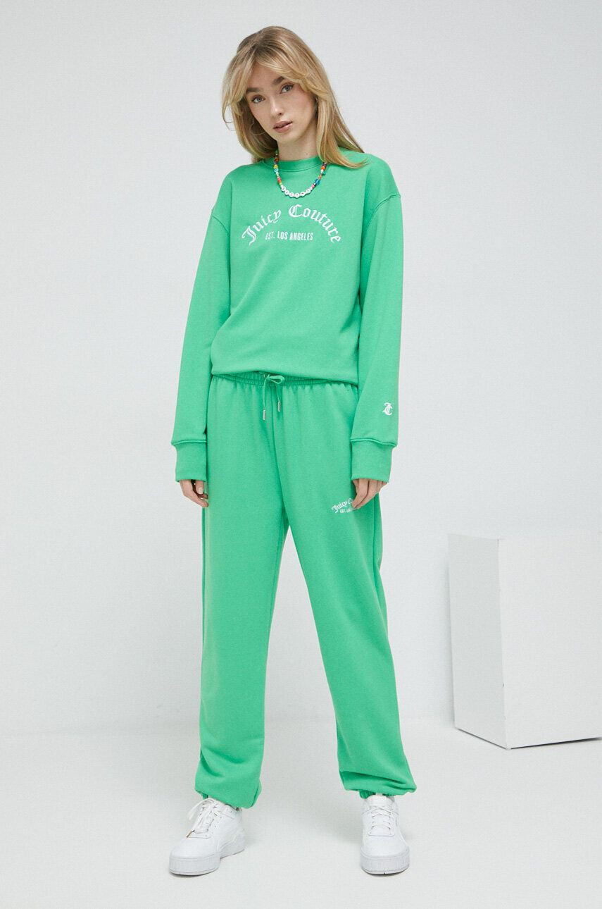 Juicy Couture pantaloni de trening culoarea verde neted - Pled.ro