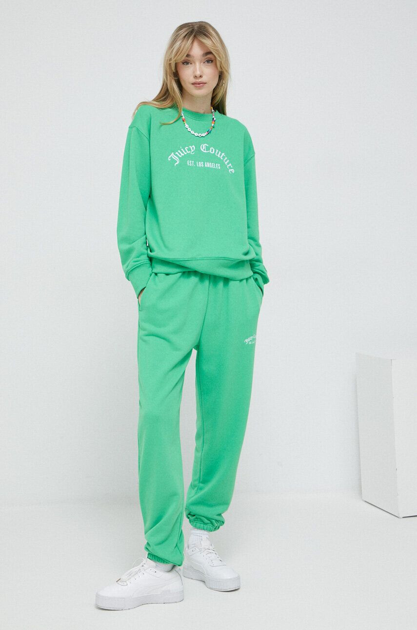 Juicy Couture pantaloni de trening culoarea verde neted - Pled.ro