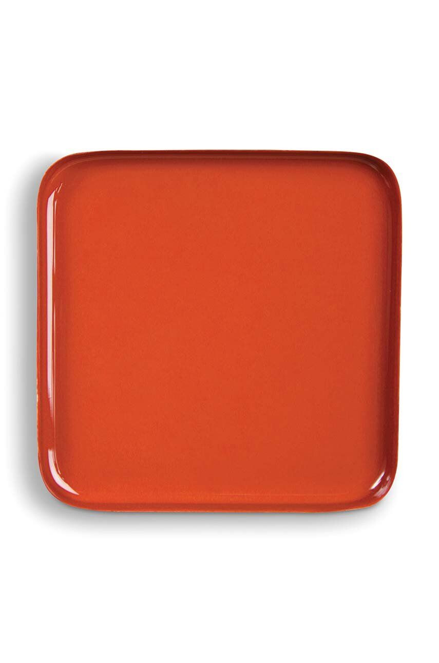 &k amsterdam Farfurie decorativa Square Red - Pled.ro