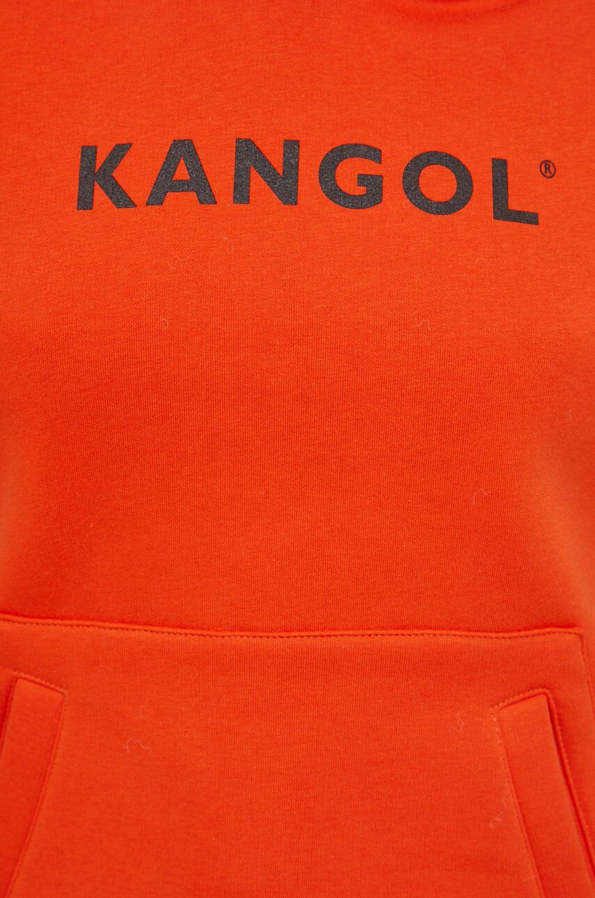 Kangol bluza unisex culoarea portocaliu cu glugă cu imprimeu - Pled.ro