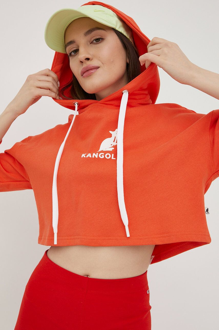 Kangol hanorac de bumbac femei culoarea roz cu imprimeu - Pled.ro