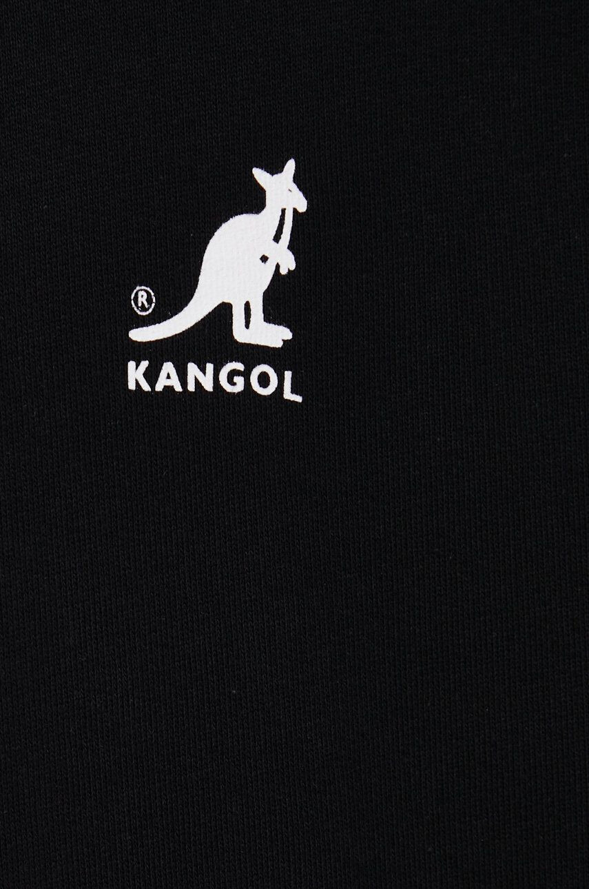 Kangol hanorac de bumbac culoarea negru neted KLEU002-117 - Pled.ro