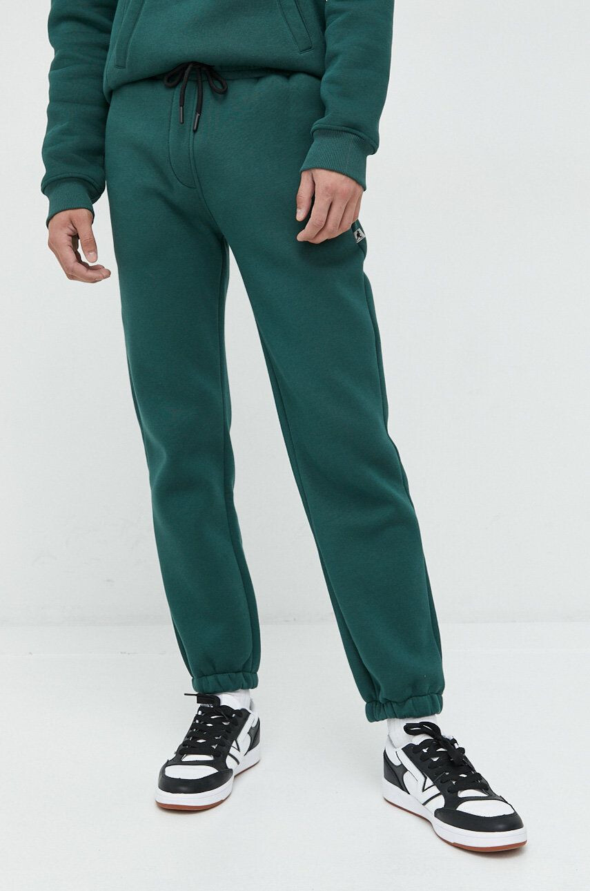 Kangol pantaloni de trening unisex culoarea verde neted - Pled.ro