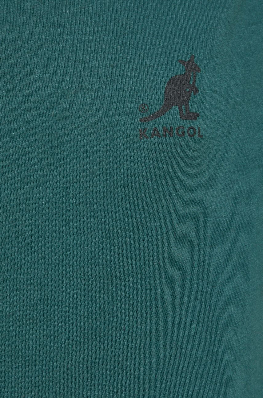 Kangol tricou din bumbac culoarea verde cu imprimeu - Pled.ro