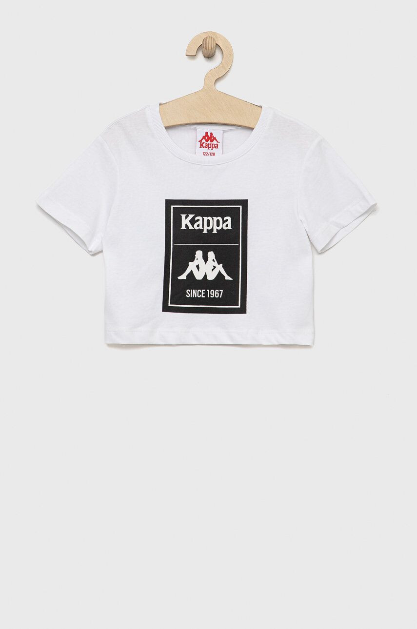 Kappa tricou de bumbac pentru copii culoarea alb - Pled.ro