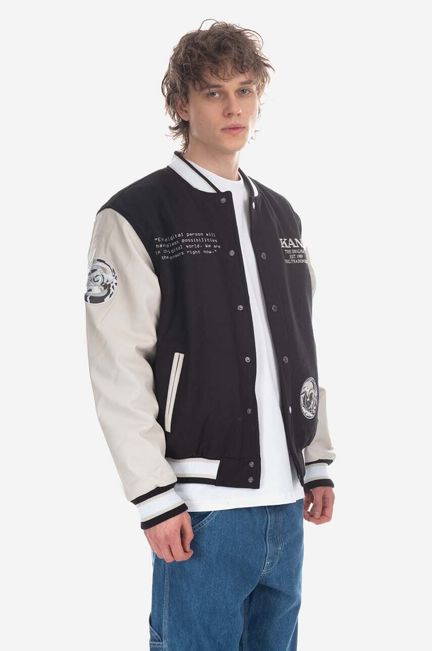 Karl Kani geacă de lână Retro Block College Jacket culoarea albastru marin de tranzitie 6085203-NAVY - Pled.ro