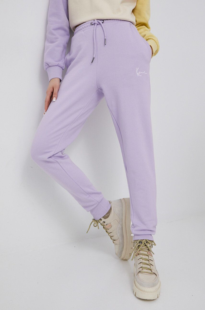 Karl Kani pantaloni femei culoarea violet cu imprimeu KW2210061-purple - Pled.ro