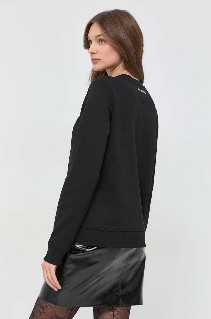 Karl Lagerfeld bluza femei culoarea negru cu imprimeu - Pled.ro