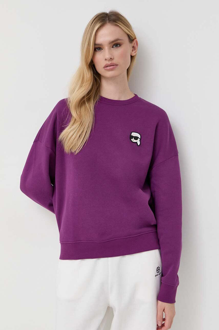 Karl Lagerfeld bluza femei culoarea violet cu imprimeu - Pled.ro