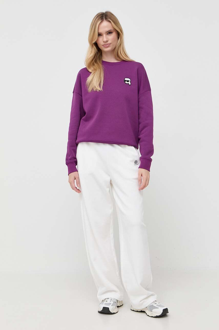 Karl Lagerfeld bluza femei culoarea violet cu imprimeu - Pled.ro