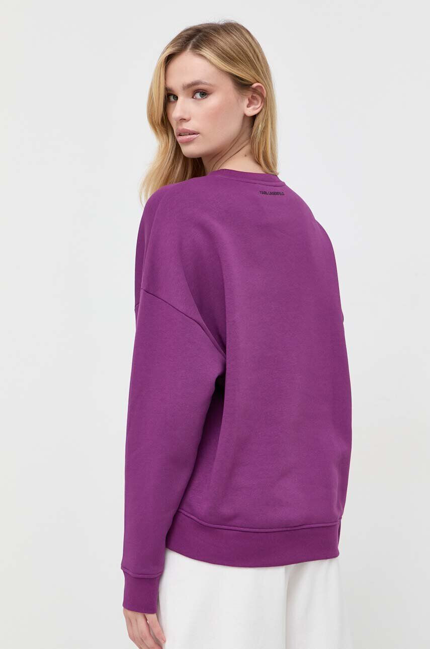 Karl Lagerfeld bluza femei culoarea violet cu imprimeu - Pled.ro