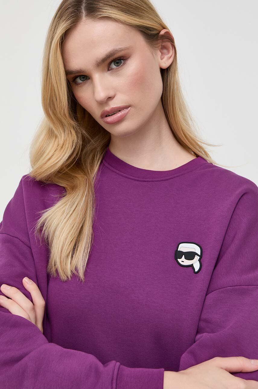 Karl Lagerfeld bluza femei culoarea violet cu imprimeu - Pled.ro