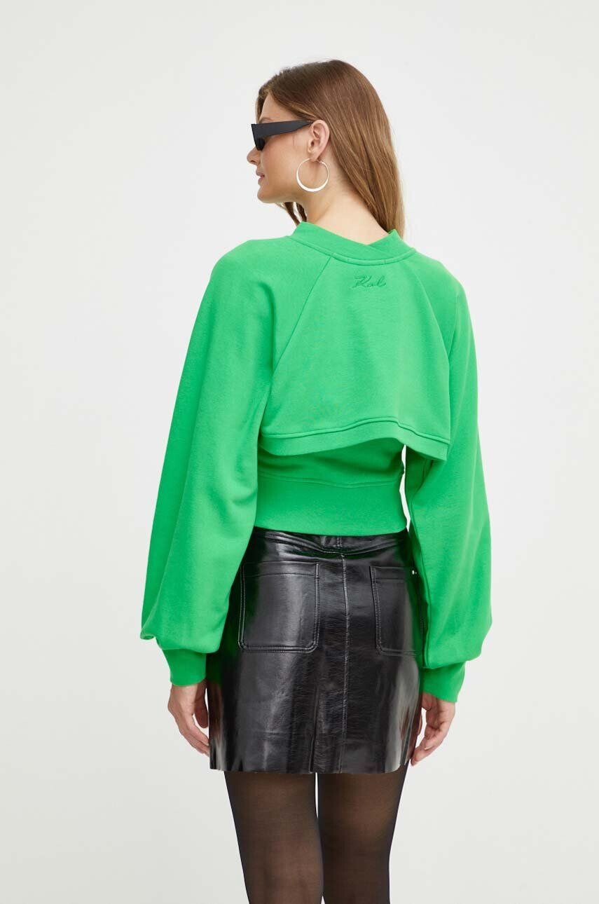 Karl Lagerfeld bluza femei culoarea verde neted - Pled.ro