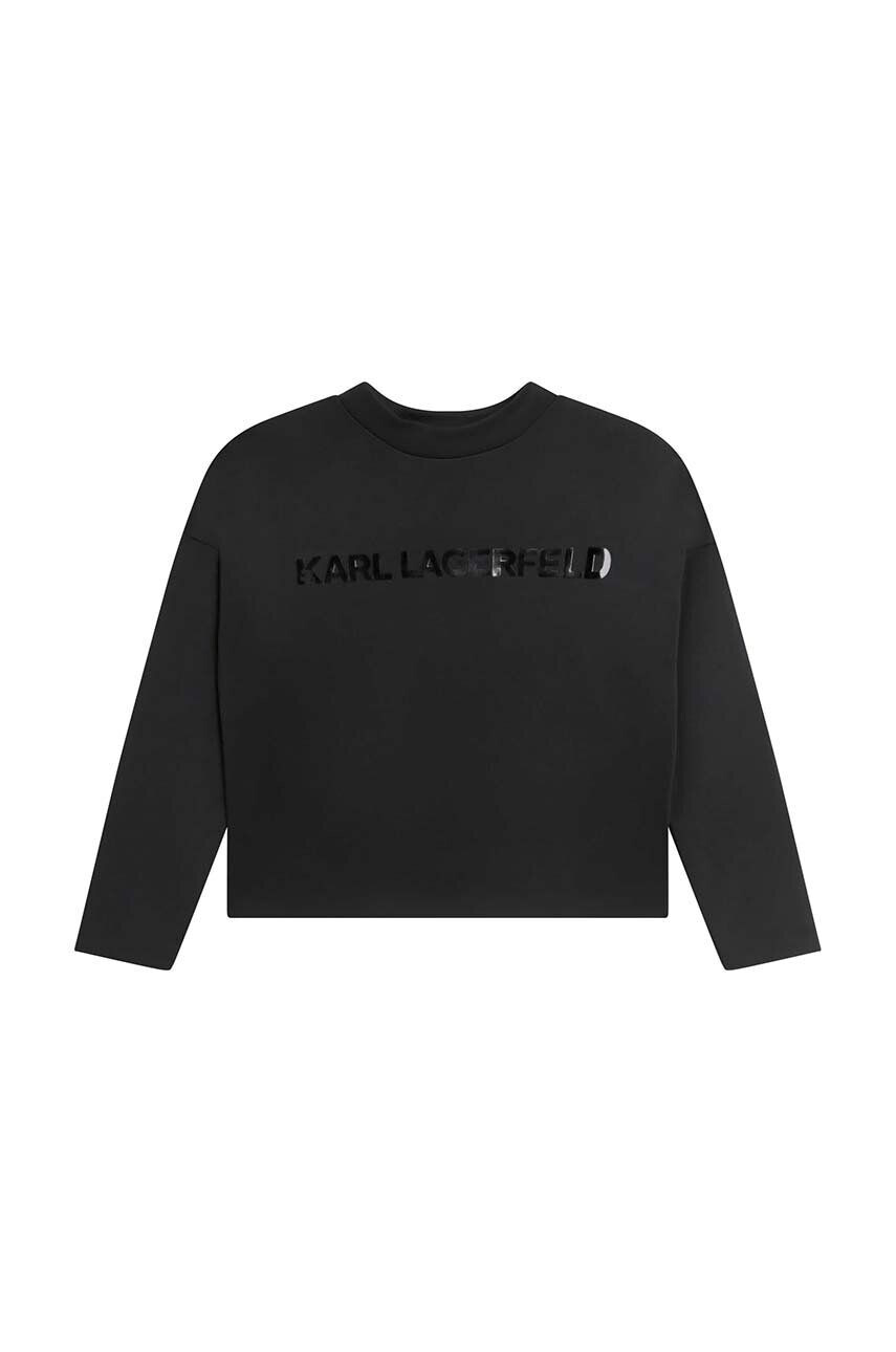 Karl Lagerfeld bluza copii culoarea negru cu imprimeu - Pled.ro