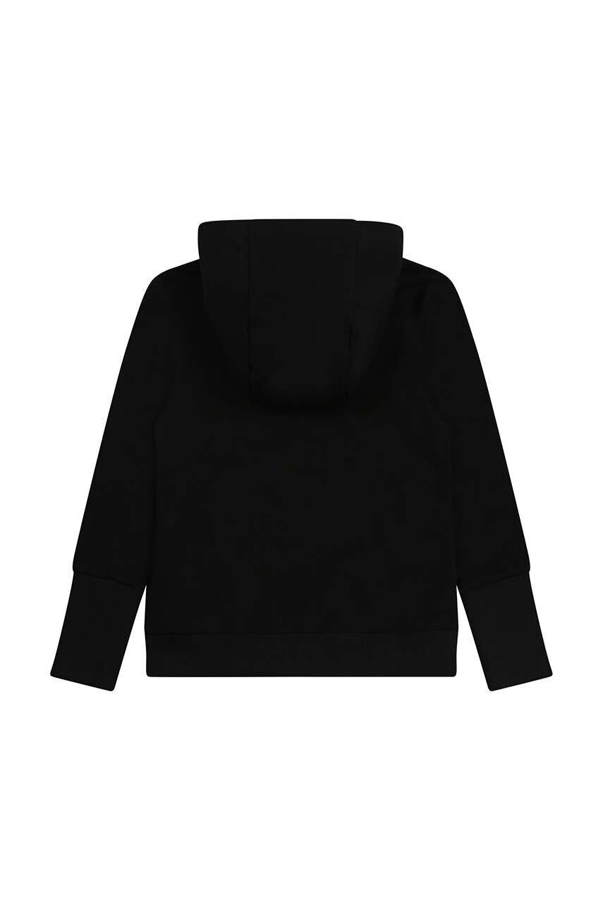 Karl Lagerfeld bluza copii culoarea negru cu glugă cu imprimeu - Pled.ro