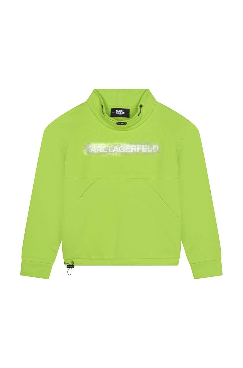 Karl Lagerfeld bluza copii culoarea verde cu imprimeu - Pled.ro