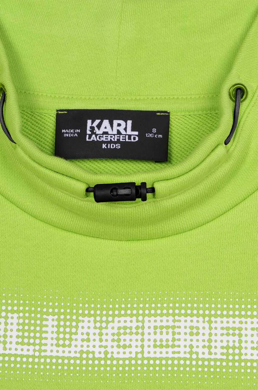 Karl Lagerfeld bluza copii culoarea verde cu imprimeu - Pled.ro