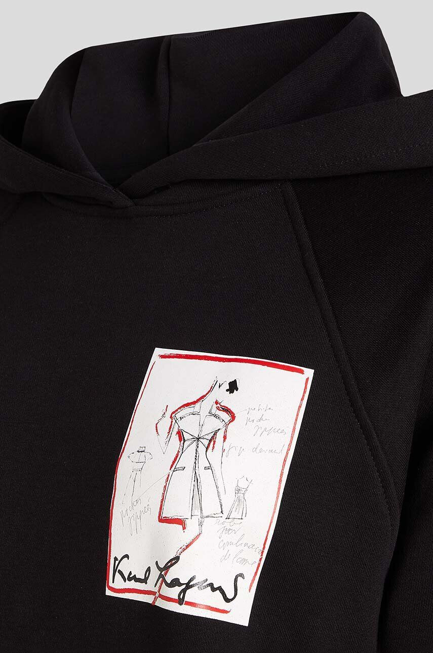 Karl Lagerfeld bluza x Ultimate ikon femei culoarea negru cu glugă cu imprimeu - Pled.ro