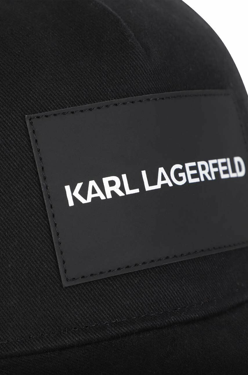 Karl Lagerfeld caciula de bumbac pentru copii culoarea negru cu imprimeu - Pled.ro