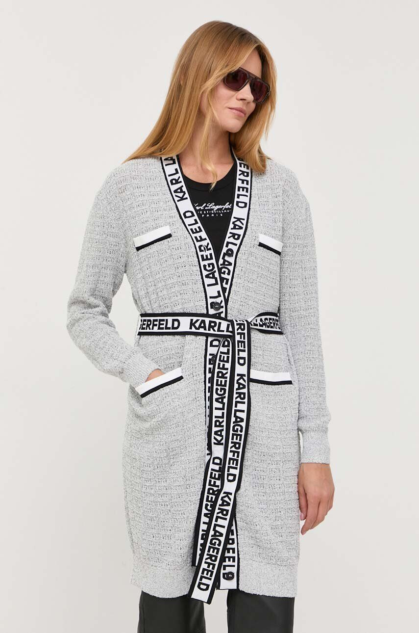 Karl Lagerfeld cardigan femei culoarea gri - Pled.ro